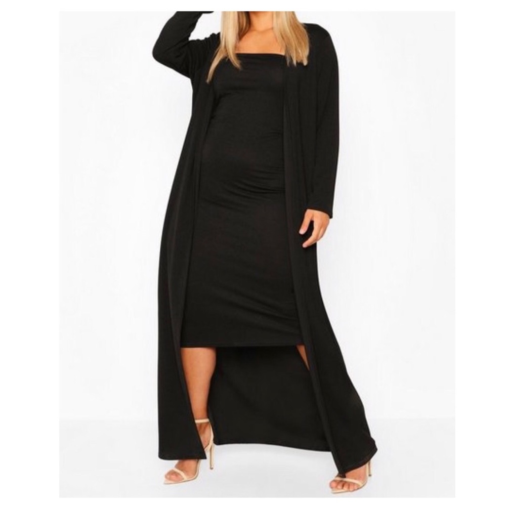 Black Bandeau Dress and Duster Co-ord
